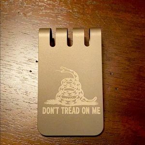 Titanium money clip with “Don’t Tread on Me” logo